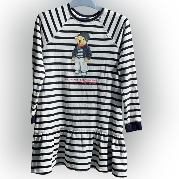 POLO Ralph LAUREN Polo Bear Cotton Fleece Dress for kids - Picture 2 of 10